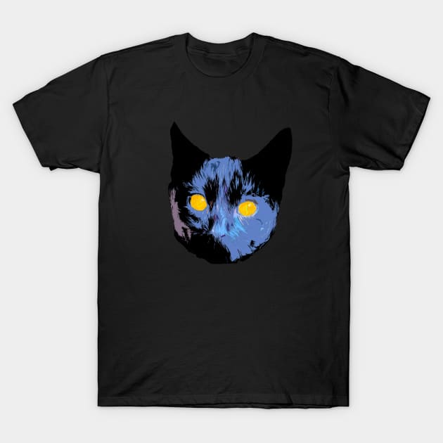 black cat regard T-Shirt by rickylabellevie